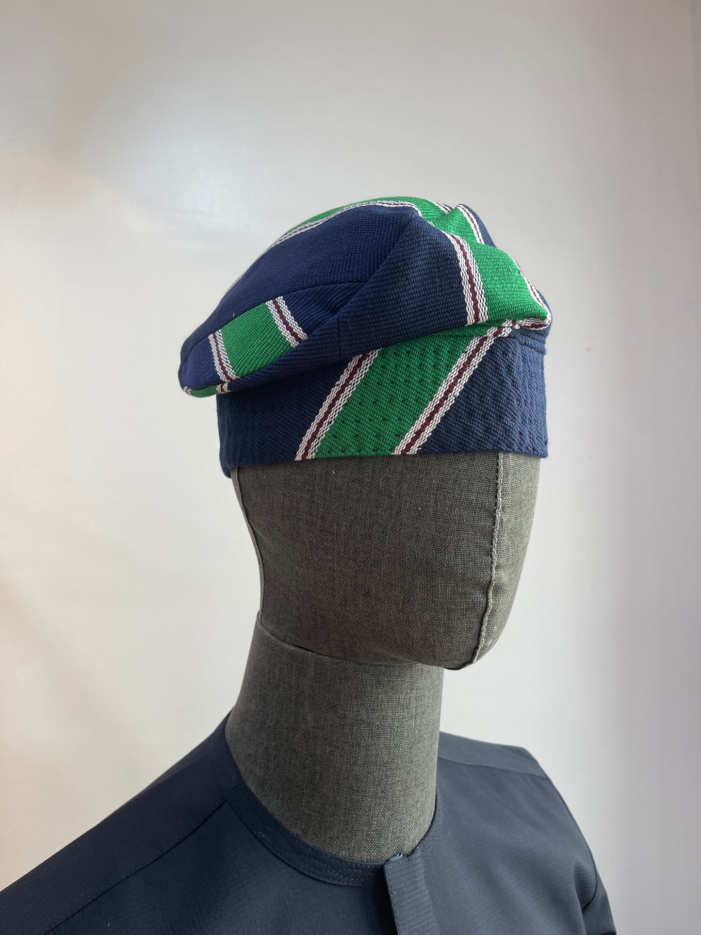 Stripes Nigerian traditional Aso Oke cap