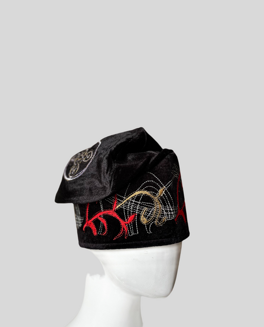 IJOYA Orí Adé black velvet traditional yoruba cap